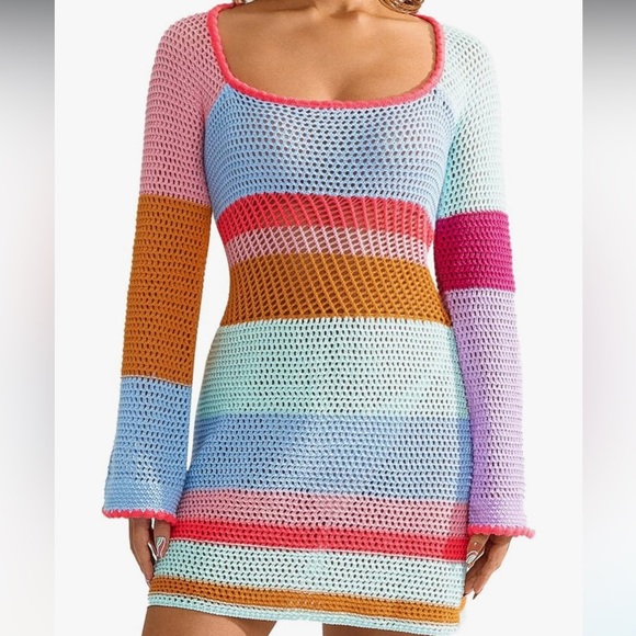 Women’s crochet beach swim coverup - Picture 1 of 4